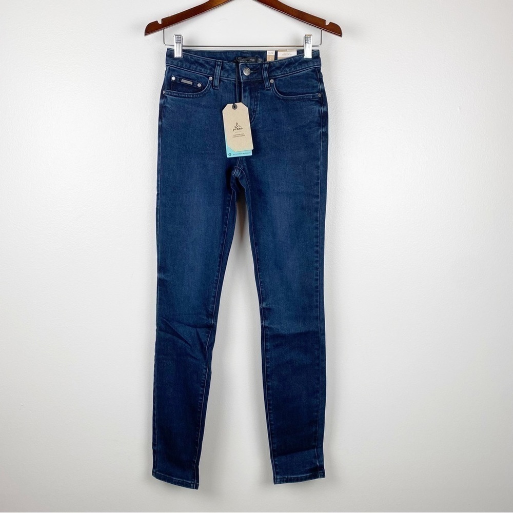 Prana Sienna Stretch Skinny Jeans Deep Blue Organic Cotton Size 2/26 NWT - Picture 3 of 9